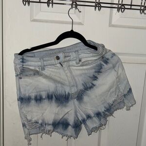 American Eagle Outfitters Blue Tie-Dye Jean Shorts